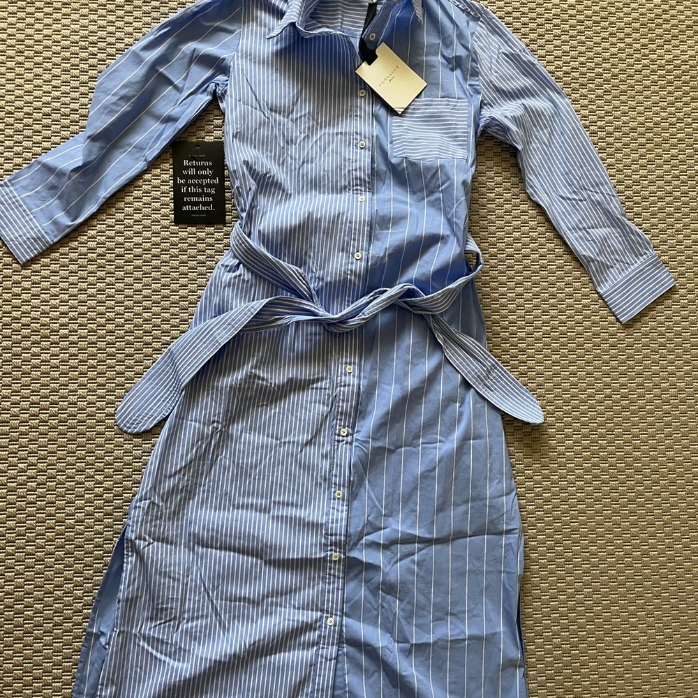 Pomander Place Blue Striped Women's Dress